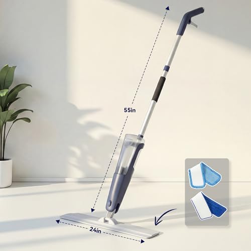 Spray Mops for Floor Cleaning, Commercial Dust Mops, Blue, 2-Pack - Image 3