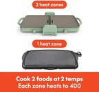 bella 10"x20" Fold and Store Griddle, Non-Toxic, Ceramic Coating, Seaglass - Image 3