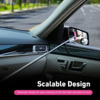CouTun Car Side Mirror Squeegee, Retractable Car Rearview Mirror Wiper, 38.6in Long Handle Auto Glass Cleaning Tool, Multi-Functional Portable Side Mirror Wiper (Pink) - Image 6