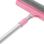 Tofficu Telescopic 80cm Window Cleaning Squeegee and Scrubber with Detachable Handle, Dual-Sided Glass Wiper for Home and Shower Glass Cleaning, Pink Extension Pole Window Cleaner Tool - Image 5