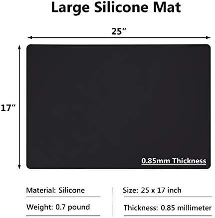 Gartful Silicone Mats for Kitchen Counter, Large Silicone Countertop Protector 25" by 17", Nonskid Heat Resistant Desk Saver Pad, Multipurpose Mat, Placemat, Black - Image 2