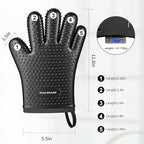 MAD SHARK Silicone Oven Mitts with Fingers Heat Resistant 450°F in Kitchen - Image 5