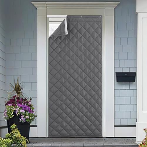 NICETOWN Thermal Insulated Door Curtain Temporary Door 38"x84" Cold Resistant Cover with 3 Hanging Ways, Energy Saving for Winter Indoor & Outdoor Use, 1 Panel, Grey by NICETOWN