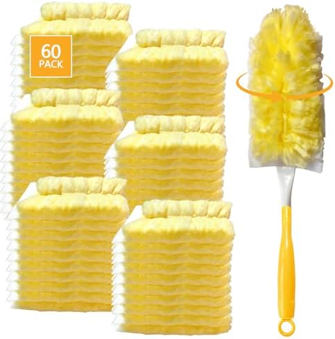 60 Pack Duster Refills Kit Disposable for Swiffer Duster Handle by WAWINYAirVentFilters