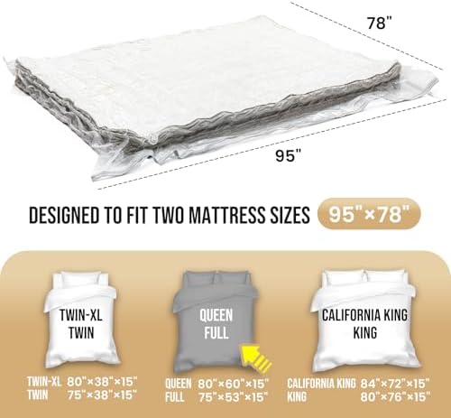 TAILI Mattress Vacuum Storage Bag,Easy Moving for Memory Foam,Full/Queen - Image 5
