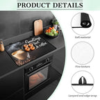 Coffee Cup with Beans Print Stove Top Cover for Electric Stoves, Vintage Coffee Themed Glass Cooktop Cover 28x20 Inch Brew Hot Cafe Pattern Dish Drying Mat for Kitchen Countertop Coffee Bar - Image 6