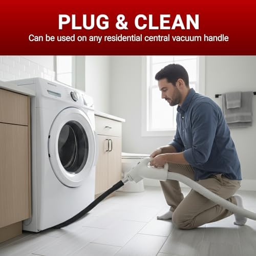 Drainvac Flexible Crevice Tool Vacuum Attachment – Long, Bendable Cleaning Nozzle for Tight Spaces and Under Furniture or Appliances – Tool Compatible with Any Residential Central Vacuum Handle - Image 4
