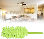 Microfiber Extendable Hand Dusters Washable Dusting Brush Telescopic Duster Handheld Dust Remover Stainless Steel for Floor Desk Cabinet Cupboard Cleaning Green - Image 2