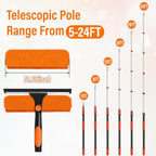 30FT Telescoping Window Squeegee Kit with Extension Pole - Image 2