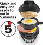 Hamilton Beach Breakfast Sandwich Maker with Egg Cooker Ring,Customize Ingredients,Perfect for English Muffins,Croissants,Mini Waffles,Perfect White Elephant Gifts,Black (25477),(Pack of 4) - Image 7