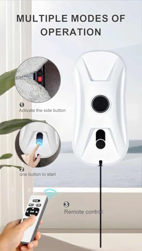 Window Cleaning Robot, Dual Spray Magnetic Glass Cleaner, Remote Control, White, 29x14x10 cm, Electric Powered, with Microfiber Pads - Image 6