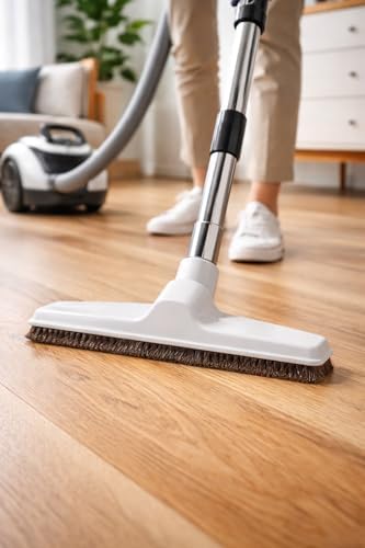 32mm (1 1/4") Horse Hair Metal Neck Floor Brush, 10" Wide Head (White) - Image 3
