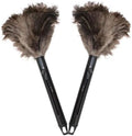 Retractable Feather Duster 8-14 in Adjustable - Natural Ostrich Feather Duster for Cleaning Ceiling Fans, Blinds, Plantation Shutters, Walls & Furniture - Quality Checked in USA - 2 Pack by SchumanFeathers