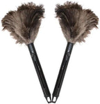 Retractable Feather Duster 8-14 in Adjustable - Natural Ostrich Feather Duster for Cleaning Ceiling Fans, Blinds, Plantation Shutters, Walls & Furniture - Quality Checked in USA - 2 Pack by SchumanFeathers