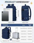 coofay Travel Backpack Carry On Backpack Personal Item Travel Bag Mochila De Viaje Carry On Backpack For Airplanes Traveling Backpack For Women Gym Backpacks College Backpacks Sapphire Blue - Image 4