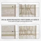 MIULEE Beige 54 Wide and 72 Inches Length French Door Sheer Curtains - Image 5