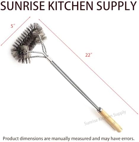 SUNRISE Fryer Brush with Long Handle (Stainless Steel, Double Brush) - Image 5