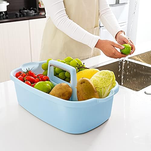 Goderewild 2 Pack Multi-Purpose Plastic Cleaning Caddy with Handle, Shower Caddy Organizer/Storage Basket/Totes Portable for Bathroom Supplies, Cleaning Products, Under Sink Tool, Housekeepers (Blue2) - Image 4