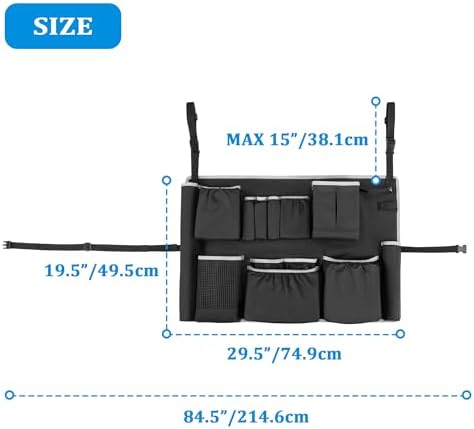 HODRANT Trash Can Caddy Bag with 13 Pockets Fit 32-55 Gallon Garbage Bin - Image 6