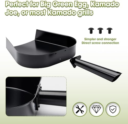 BBQ Ash Tool Poker, Big Green Egg Accessories kamado Joe Charcoal Smoker Wood Burning Stove ash Rake Grilling Accessories (Ash Removal Pan) - Image 4