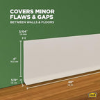 MD Building Vinyl Wall Base, Almond, 4in x 48in, 0.08in Thick - Image 2