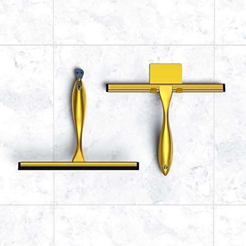 Shower Squeegee for Glass Door 12-Inch Stainless Steel Bathroom Squeegee Window Wiper, 100% Streak-Free, Includes Shower Door Hook and Adhesive Hook, for Window Mirror Tiles Car All-Purpose Squeegee - Image 5