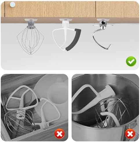 Sliding Mat for Kitchen aid 4.5-5 Qt Stand Mixer with 1Pc Cord Organizer and 3Pcs Attachment Holder for Kitchen Appliance Slider Counter, Moving Tray (Pine Wood, Black) - Image 6