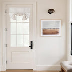 NICETOWN Cream White Linen Door Curtains 68 inch Long, W30 x L68 Room Darkening for Front Door Window, Thermal Insulated Tie Up Shades with Sticky Strip, 1 Panel by NICETOWN