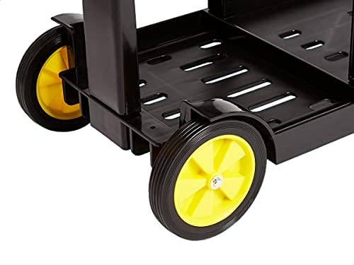 AmazonCommercial Janitorial Utility Cart, Rolling, Portable, with Supply Shelves, Black - Image 3