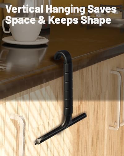 Silicone Shower Squeegee with Hook,Dual-Sided Design with Scraper & Scrub Surface, Shower Squeegee for Glass Doors (Dark) - Image 5