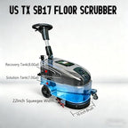 Walk-Behind Commercial Floor Scrubber Machine, 16″ Cleaning Width, 24V Battery Powered Scrubber Dryer with 7 Gal Tank for Retail, Office & Facility Floor Cleaning (US-TX-SB17) - Image 2
