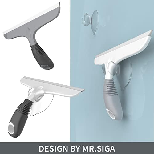 MR.SIGA Silicone Squeegee for Shower Doors, 25 cm/10 inch, Gray & Black - Image 3