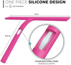 GÜTEWERK Silicone Shower Squeegee with 3-in-1 No-Drill Mount, Pink, 11'' - Image 4