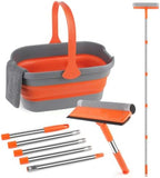 2-in-1 Window Cleaning Kit with 3 Gallon Collapsible Bucket for Home, Car by YUJOIBAN