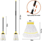 KeFanta Commercial Heavy Duty Industrial Mop with Extra Replacement Head - Image 3