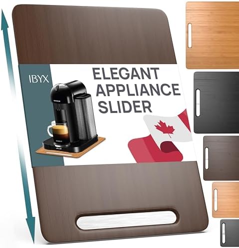 Ibyx Appliance Slider, Sliding Tray for Coffee Maker, 9.5 x 14 in, Brown by Ibyx