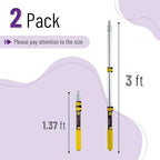 Bates- Extension Pole, 1.4 to 3 Ft Pole, 2 Pack, Yellow, ‎Paint Roller Extension Pole for Painting - Image 2