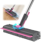 3 in 1 Floor Scrub Brush with Long Handle, Deck Brush with Squeegee by HelpX