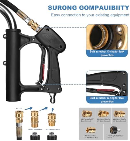 20" Pressure Washer Surface Cleaner with Dual Handles – Stainless Steel, 4-Wheel Design for Driveways, Sidewalks, Curbs, Decks, & Patios – 4600 PSI, High-Efficiency Cleaning Accessory - Image 6