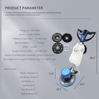 110V Floor Polisher Commercial Floor Scrubber Machine 17" Cleaning Path Carpet Buffer Scrubber with 3.1gal Water Tank 175Rpm 1100W, for Marble/Cement/Epoxy/Rubber Floors/Wood - Image 3