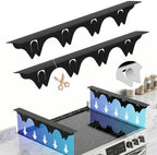 Silicone Stove Gap Covers with Stainless Steel, Oven Gap Filler Seals Gaps Between Stovetop and Counter, Stove Gap Guards Range Trim Kit, Easy to Clean Stove Gap Guard (Black 2 Pack,21") by YUHFERA