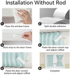Vatge Magic Tape Blackout Window Cover Aqua French Door Curtains for Glass Window, 1 Panel, W54 x L40, Aqua - Image 3