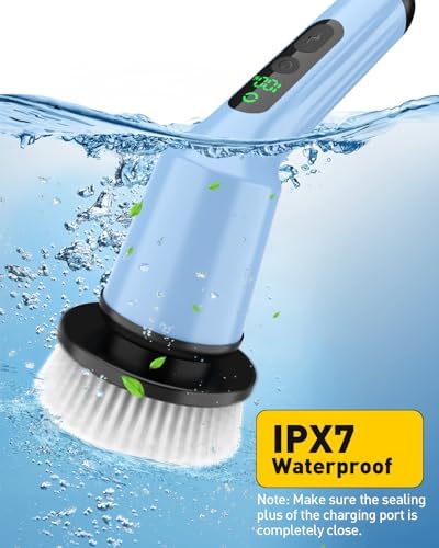 Electric Spin Scrubber for Bathroom, Shower Scrubber with Long Handle - Image 6