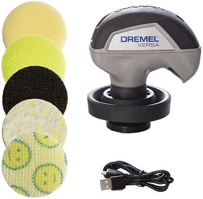 Dremel Versa Power Scrubber Kit with 5 Scrub Daddy Cleaning Sponge Pads - Waterproof Cordless Electric Spin Scrubber, High Speed, Multi-Surface Cleaning for Kitchen, Household, and Bathroom, PC10-07 by DREMELInc