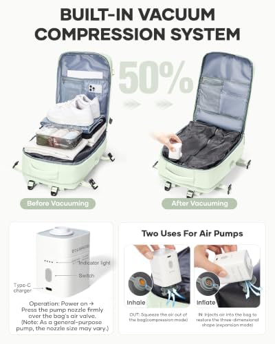 coofay Vacuum Backpack Travel with Pump Vacpack Travel Backpack with Vacuum System Compression Backpacks - Image 2