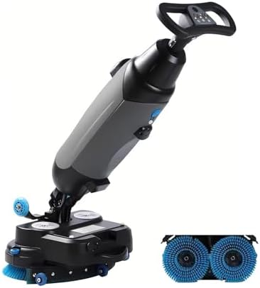18" Commercial Floor Scrubber Machine - Mini Floor Cleaner with 18" Cleaning Width, 13000 Sqft/H Capacity, Rotary Double Brushes, 360° Rotating Head for Efficient Cleaning by Unknown