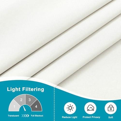 Hiasan French Door Curtains Privacy, Ivory, 24W x 72L, 1 Panel - Image 5