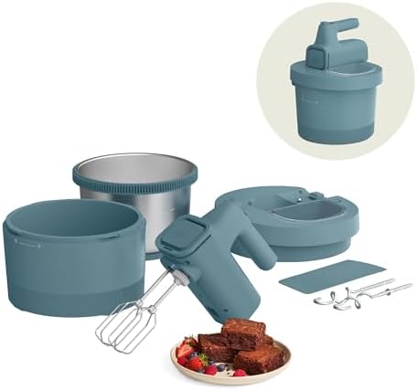 bella 3.5 Qt Hand & Stand Mixer, 2 in 1 Electric Mixer with Bowl, Surf by bella
