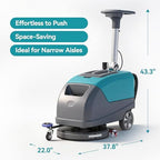 18'' Commercial Floor Scrubber Machine Walk Behind - Image 3