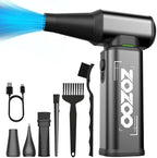 Compressed Air Duster, 180000RPM Powerful Cordless Electric Air Duster with Brushless Motor and LED Light, Rechargeable Stepless Speed Regulation Dust Blower for PC, Keyboard, House, Car and Outdoor by ZOZOO